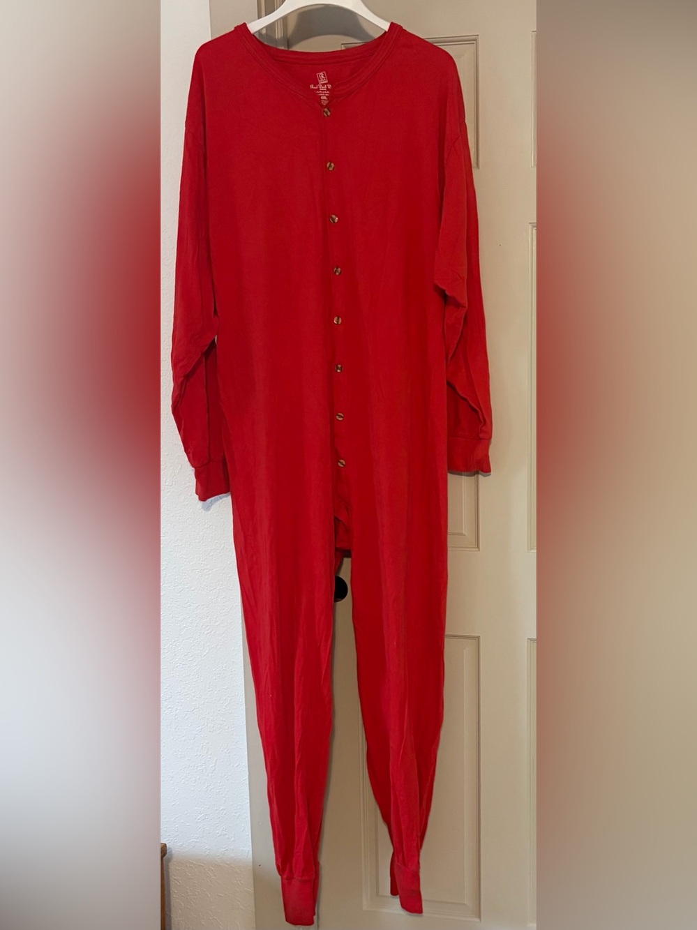 Red Union Suit Pajamas Size 4XL